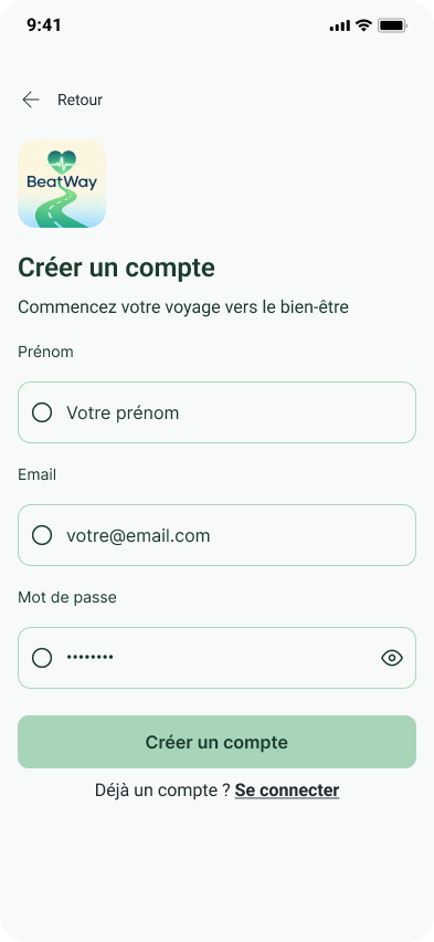 BeatWay — Créer un compte
